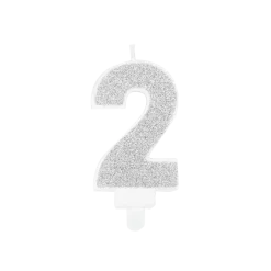 Bougie Anniversaire chiffre 2 argent