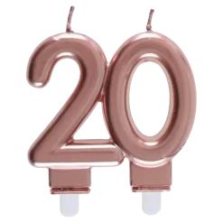 Bougie 20 ans Or rose