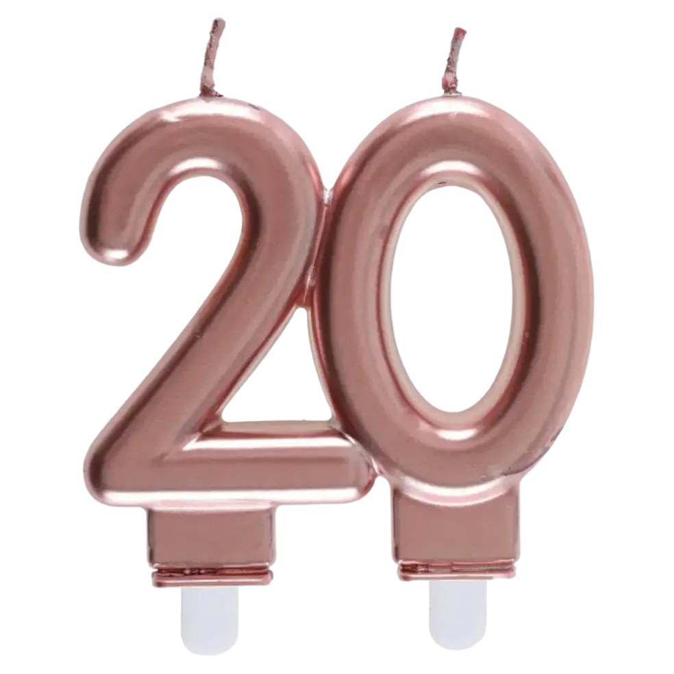 Bougie 20 ans Or rose