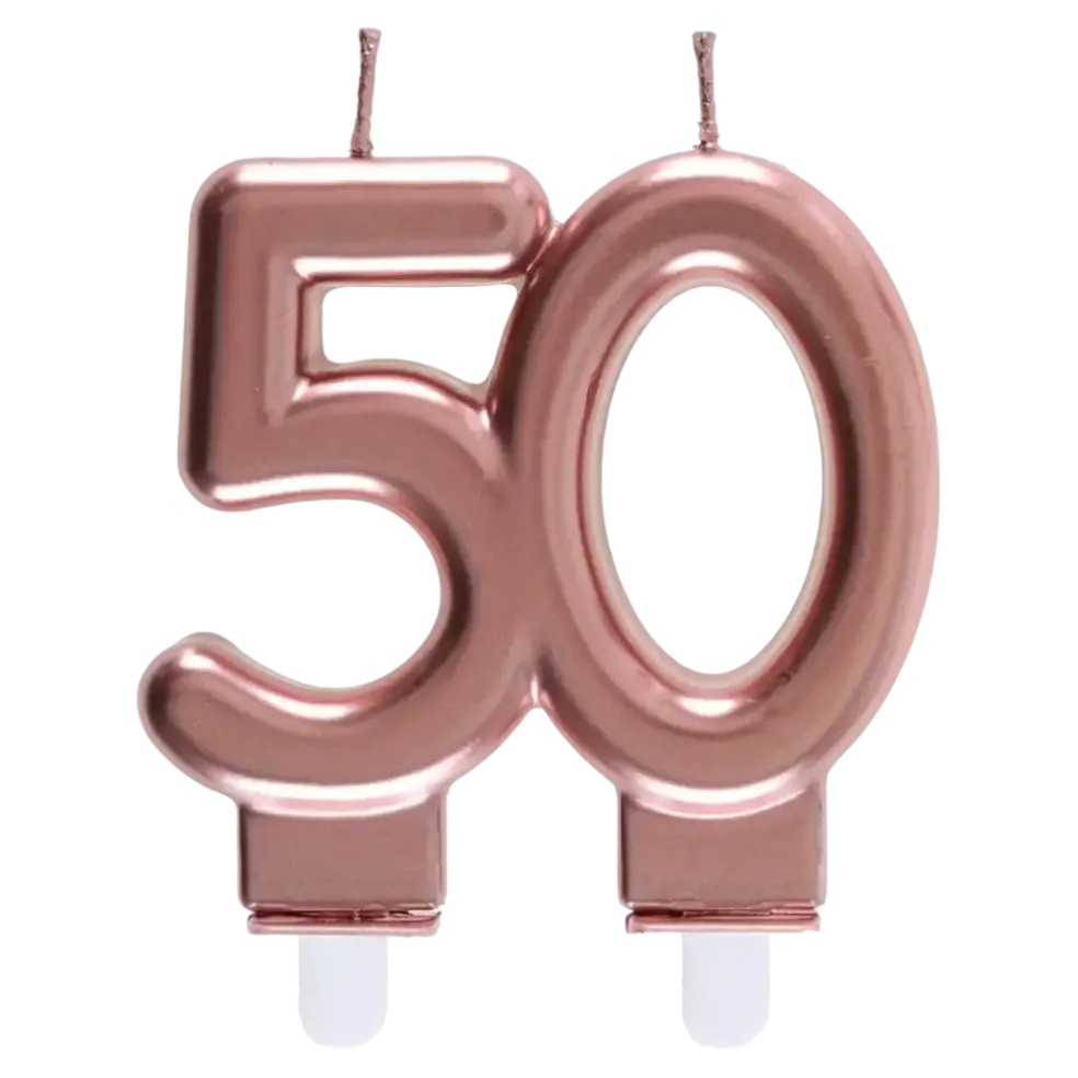 Bougie 50 ans Or rose