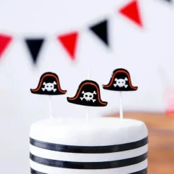 Bougie chapeau de pirate (lot de 5)