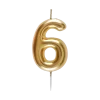 Bougie Chiffre 6 Dorée