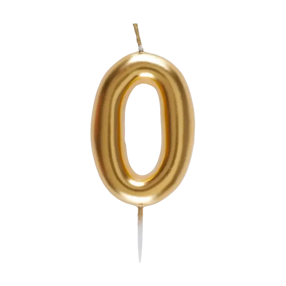 Bougie Chiffre 0 Dorée