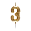 Bougie Chiffre 3 Dorée