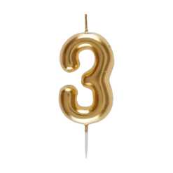 Bougie Chiffre 3 Dorée