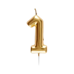 Bougie Chiffre 1 Dorée