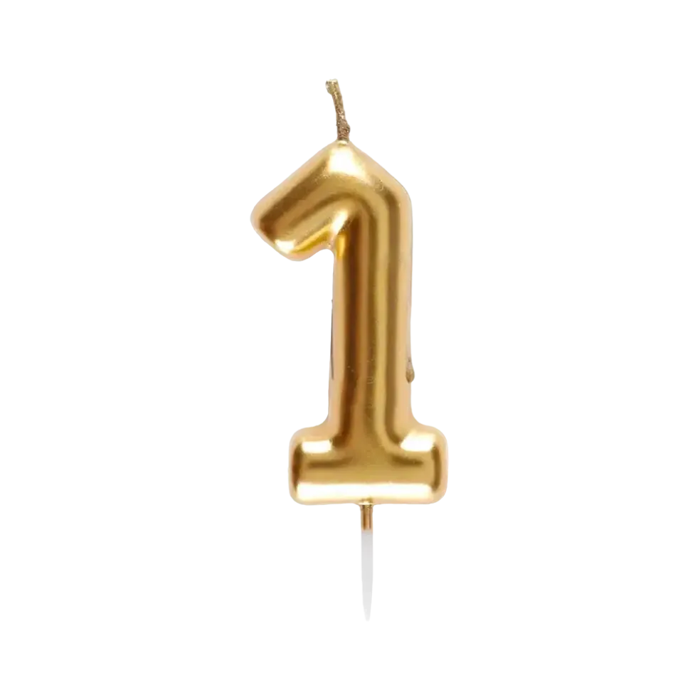 Bougie Chiffre 1 Dorée