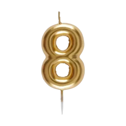 Bougie Chiffre 8 Dorée