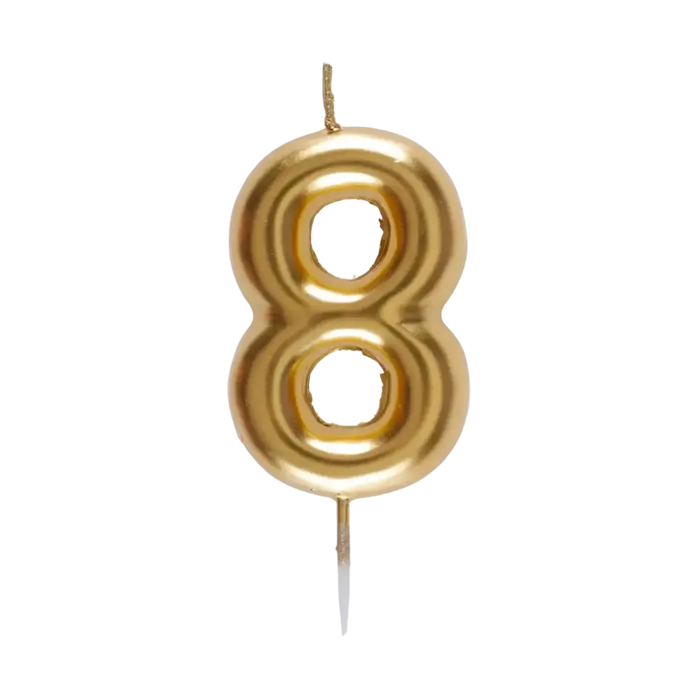 Bougie Chiffre 8 Dorée