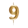 Bougie Chiffre 9 Dorée