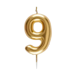 Bougie Chiffre 9 Dorée
