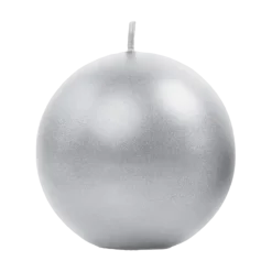 Bougie ronde métallique argent ø 8cm
