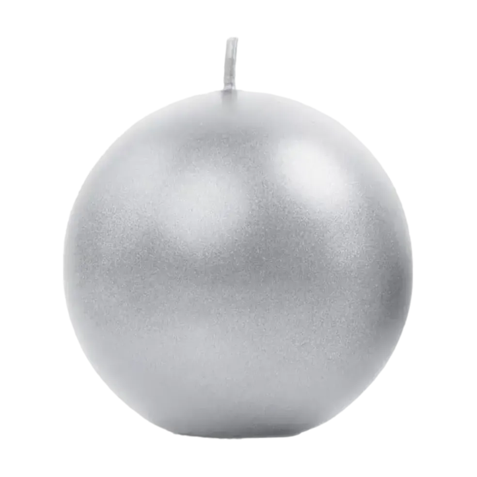 Bougie ronde métallique argent ø 8cm