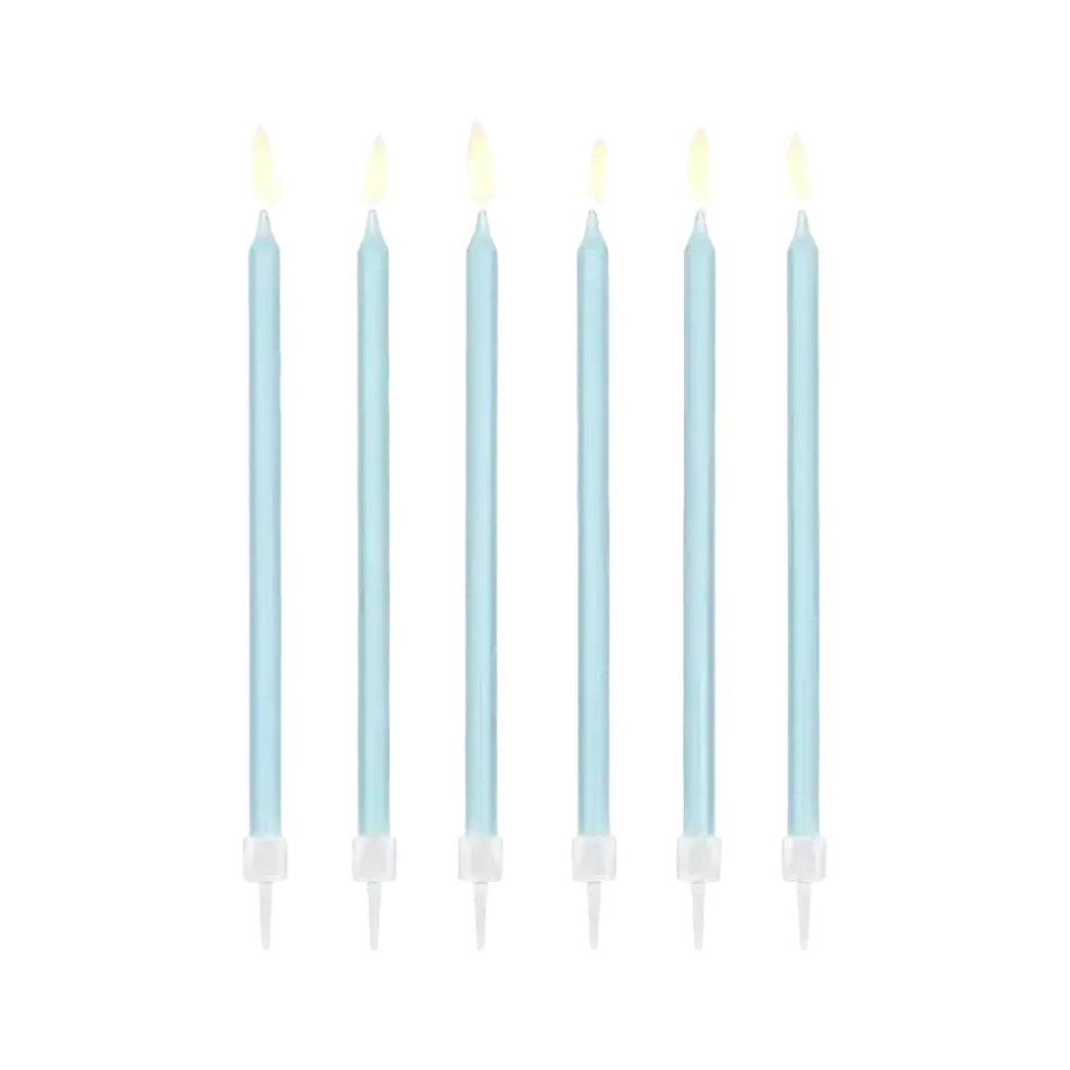 12 bougies anniversaire bleu claire (14cm)