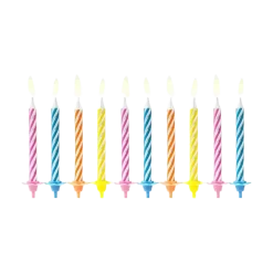 10 bougies anniversaire mixtes (6cm)
