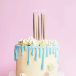 12 bougies anniversaire or (12,5cm)