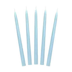 10 Bougies coniques Bleu Mat - 24cm