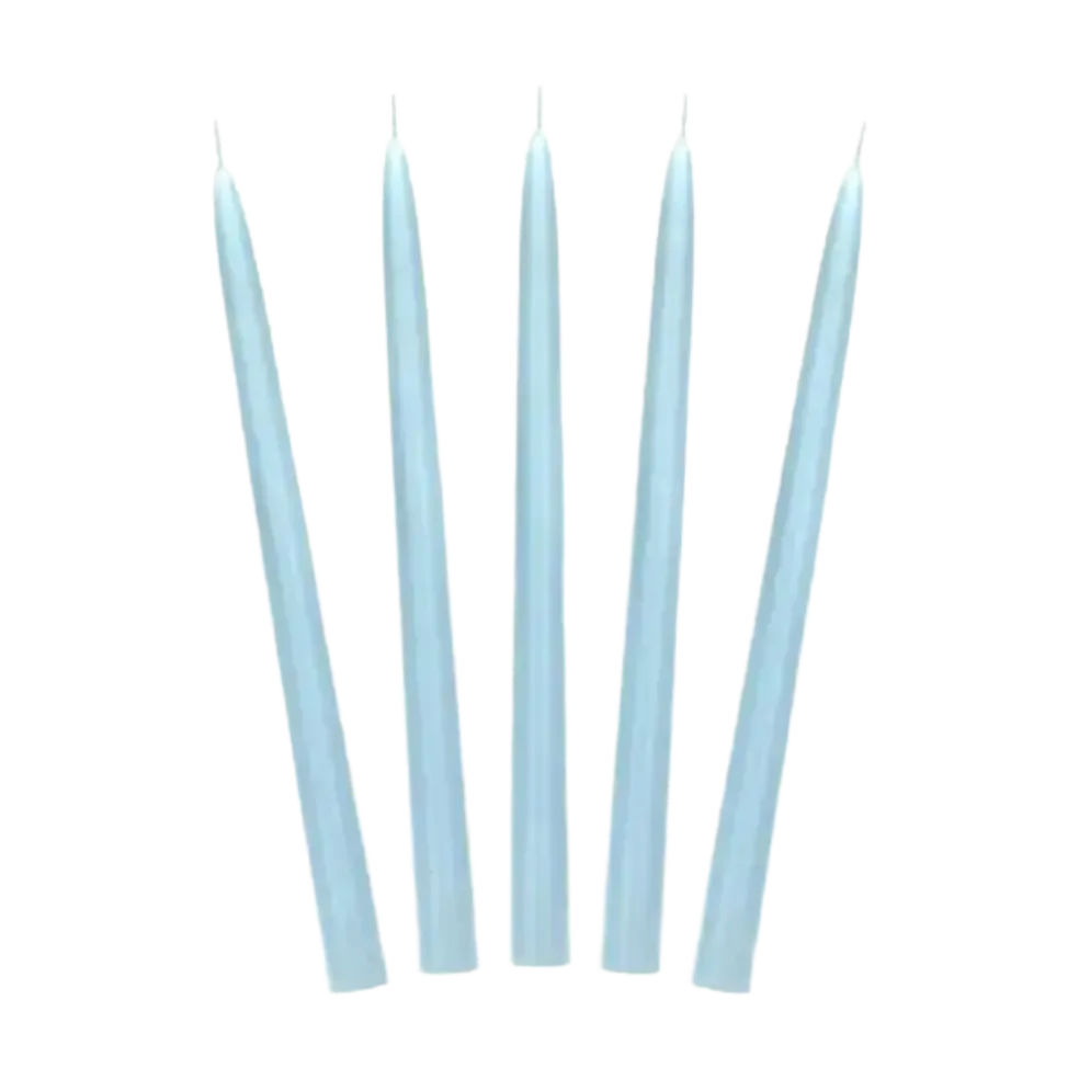 10 Bougies coniques Bleu Mat - 24cm