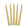10 Bougies coniques en Or Métallique - 24cm
