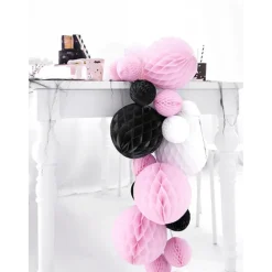 Boule Nid d'Abeille Alvéolée Rose Clair 10 cm – Décoration Papier de Soie
