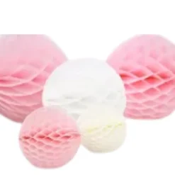 Boule Nid d'Abeille Alvéolée Rose Clair 10 cm – Décoration Papier de Soie