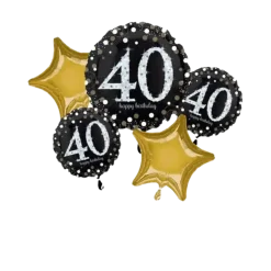 Bouquet de 5 ballons Birthday 40 ans