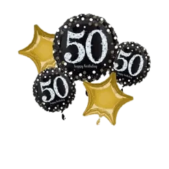 Bouquet de 5 ballons Birthday 50 ans