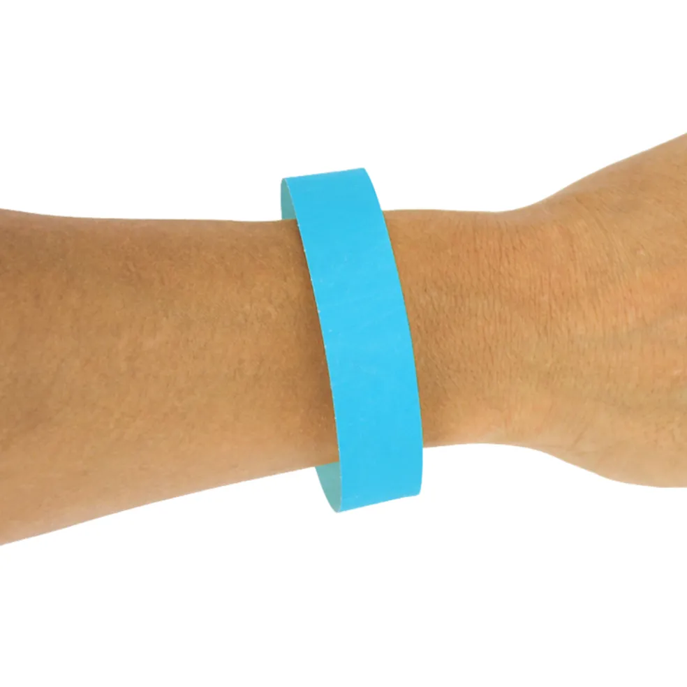 50 Bracelets d’Identification Papier Bleu Indéchirable