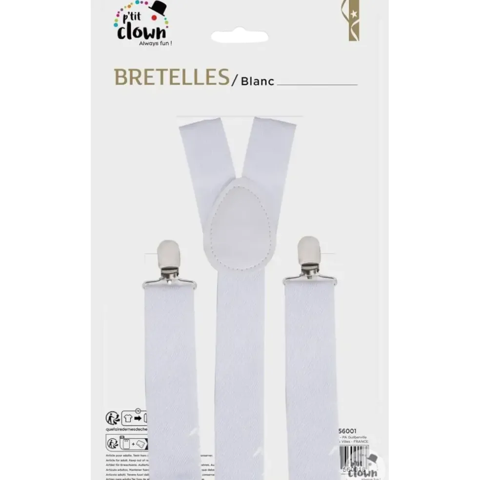Bretelles Blanches – Accessoires Déguisement Adulte