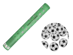 Canon à confettis ballons de football 40 cm – canon à confettis noir et blanc pour fête et événement sportif