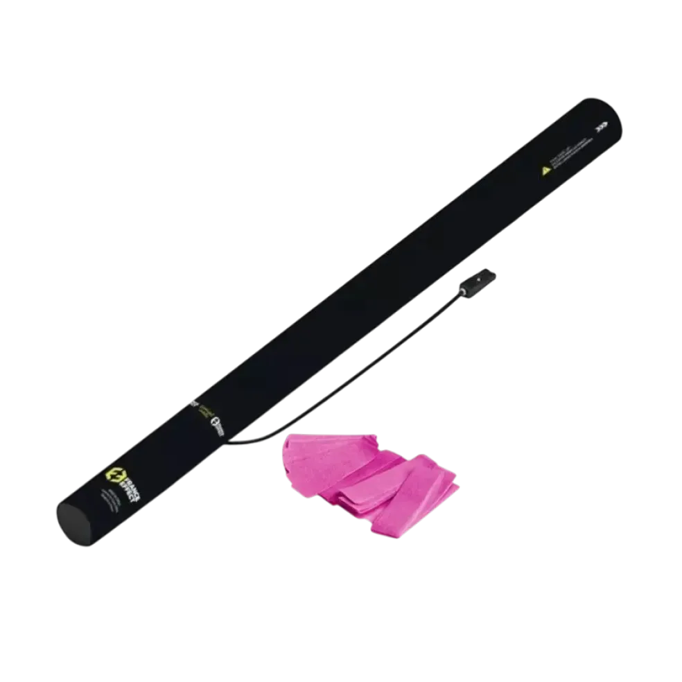 Canon à confettis électrique 80cm - Rose Fluo