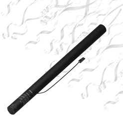 Canon à confettis électrique Streamer blanc 80 cm