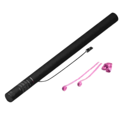 Canon à confettis électrique Streamer rose 80 cm