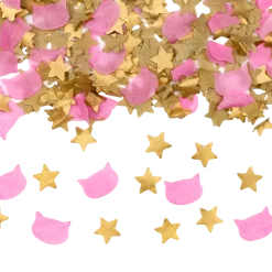Canon à confettis Étoiles & chats - 20 cm