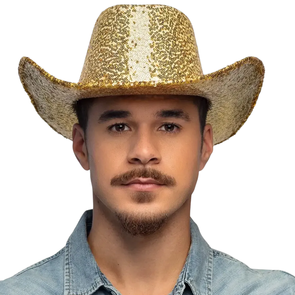 Chapeau Cowboy Rodeo Party Or – Chapeau Cowboy Paillettes Festival & Carnaval