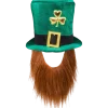 Chapeau Saint-Patrick Vert avec Barbe Rousse