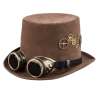 Chapeau Sightpunk avec Lunettes – Chapeau Steampunk Marron