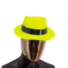 Chapeau Tribly style Mafieux fluo néon Jaune