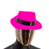 Chapeau Tribly style Mafieux fluo néon Rose