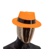 Chapeau Tribly style Mafieux fluo néon Orange