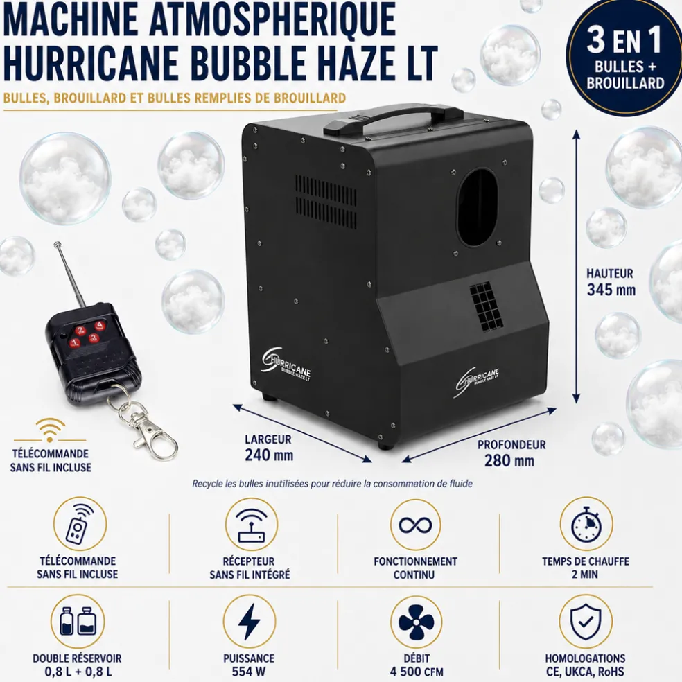 CHAUVET DJ - Machine Atmosphérique Hurricane Bubble Haze LT