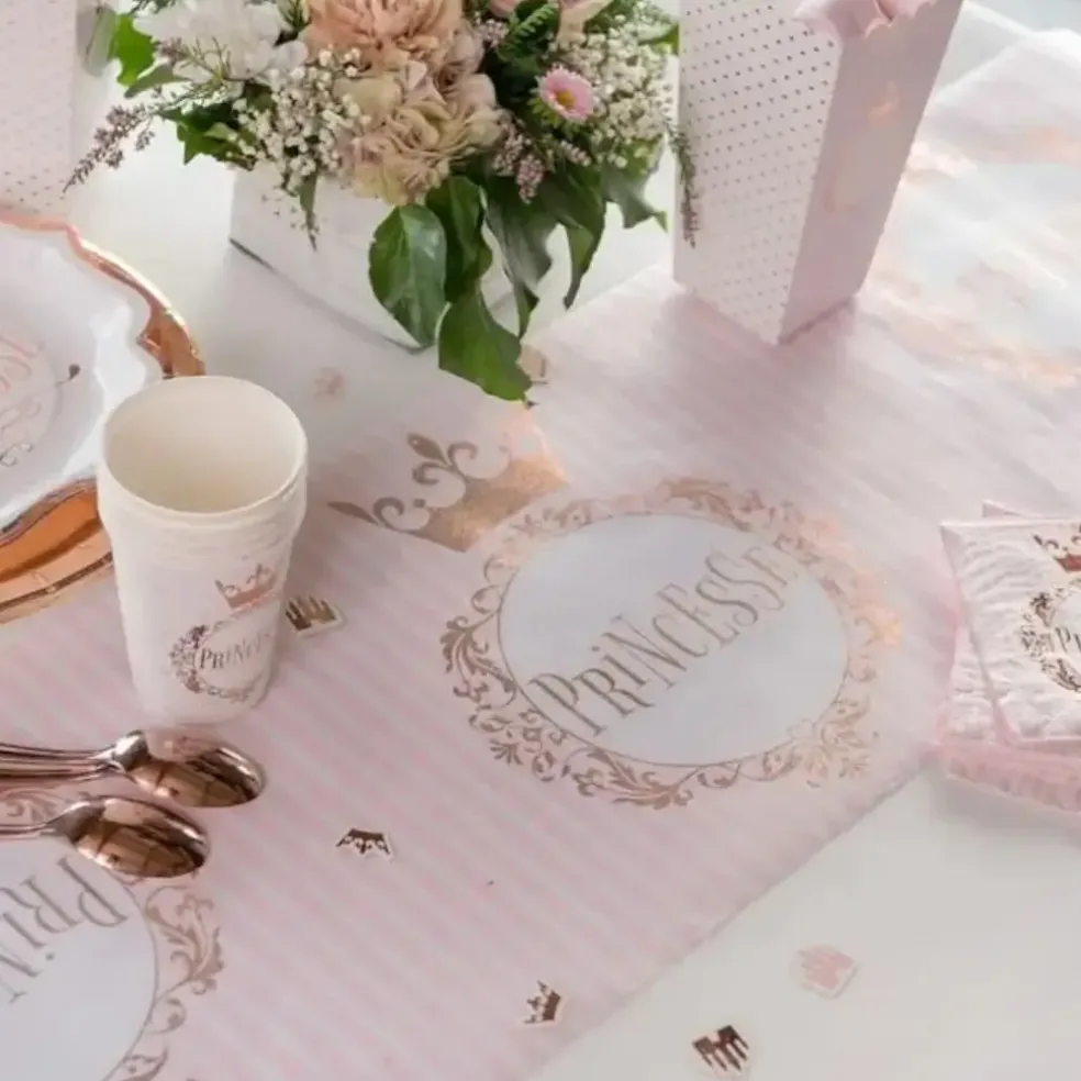 Chemin de Table Princesse Or Rose 3 mètres