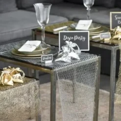 Chemin de table Résille ARGENT - 5m*30cm