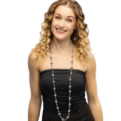 Collier Disco Deluxe Argent – Accessoire Déguisement Rétro