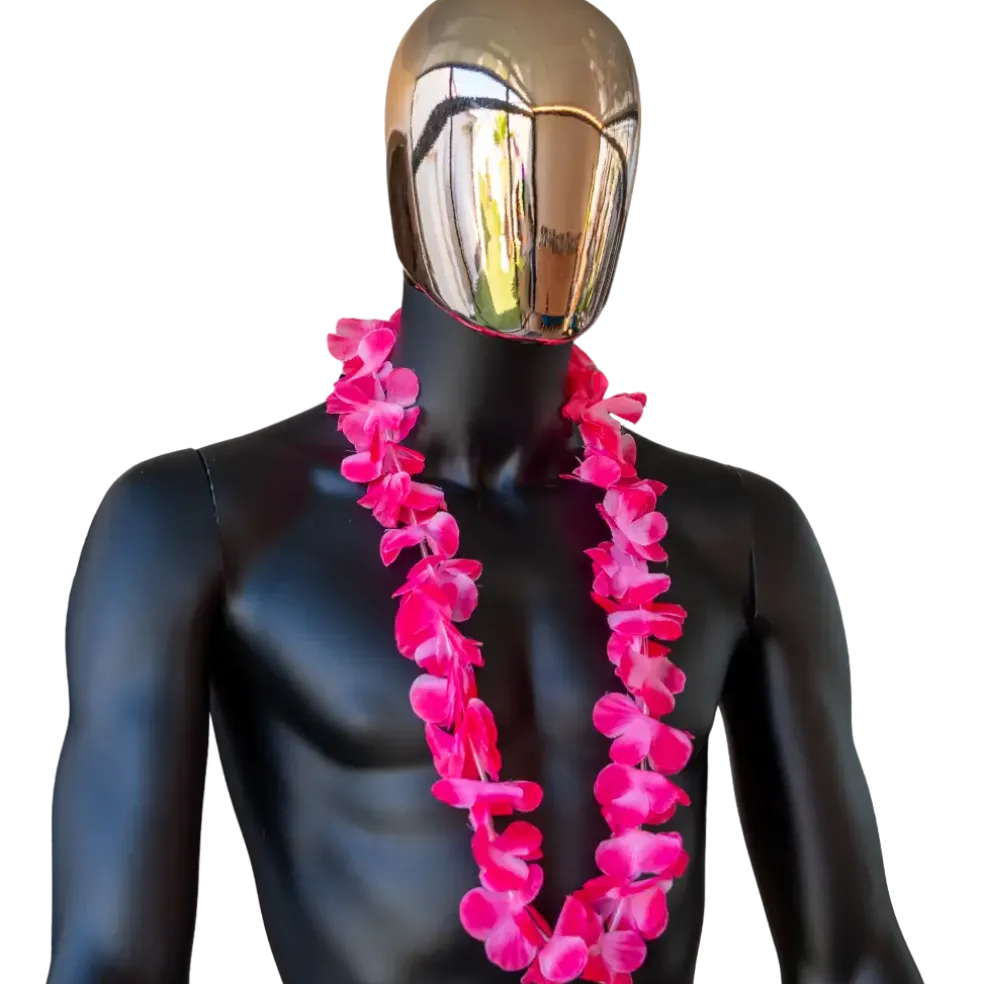 Collier Hawaïen en Fleurs Rose