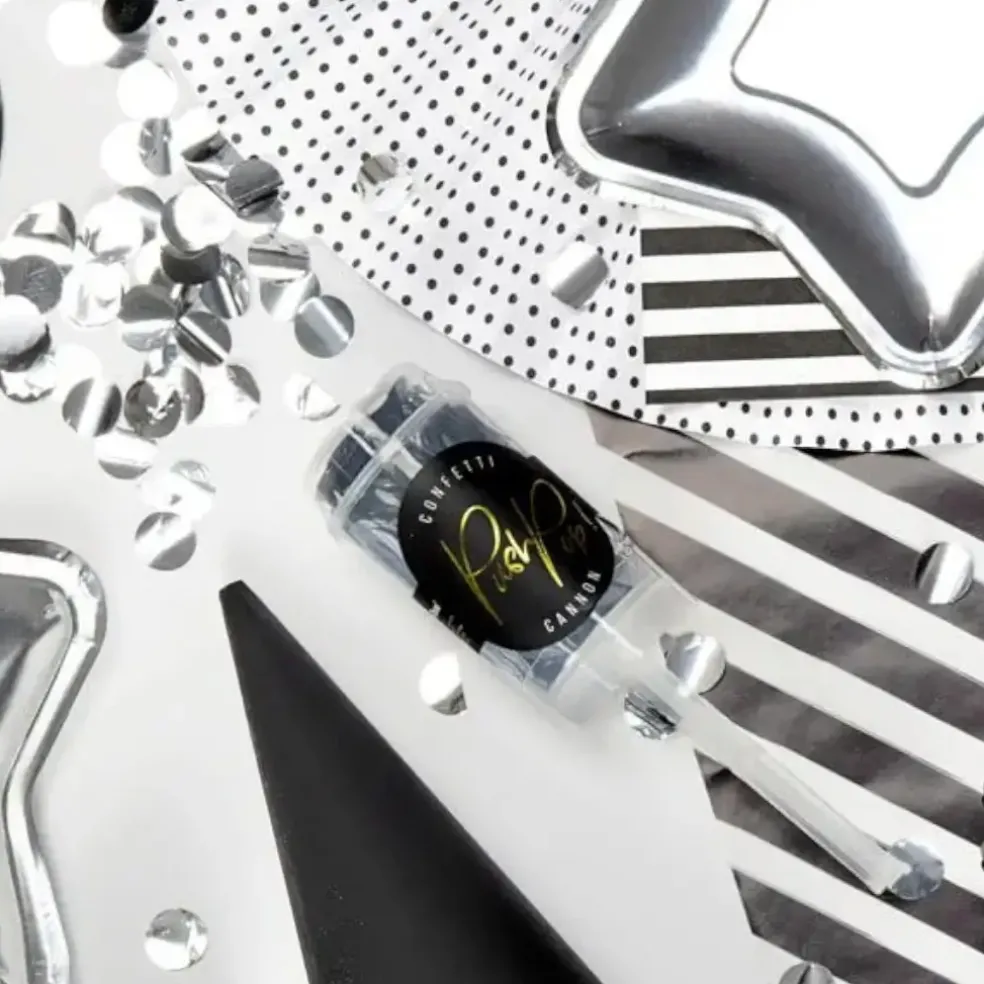 Confettis push pop argent