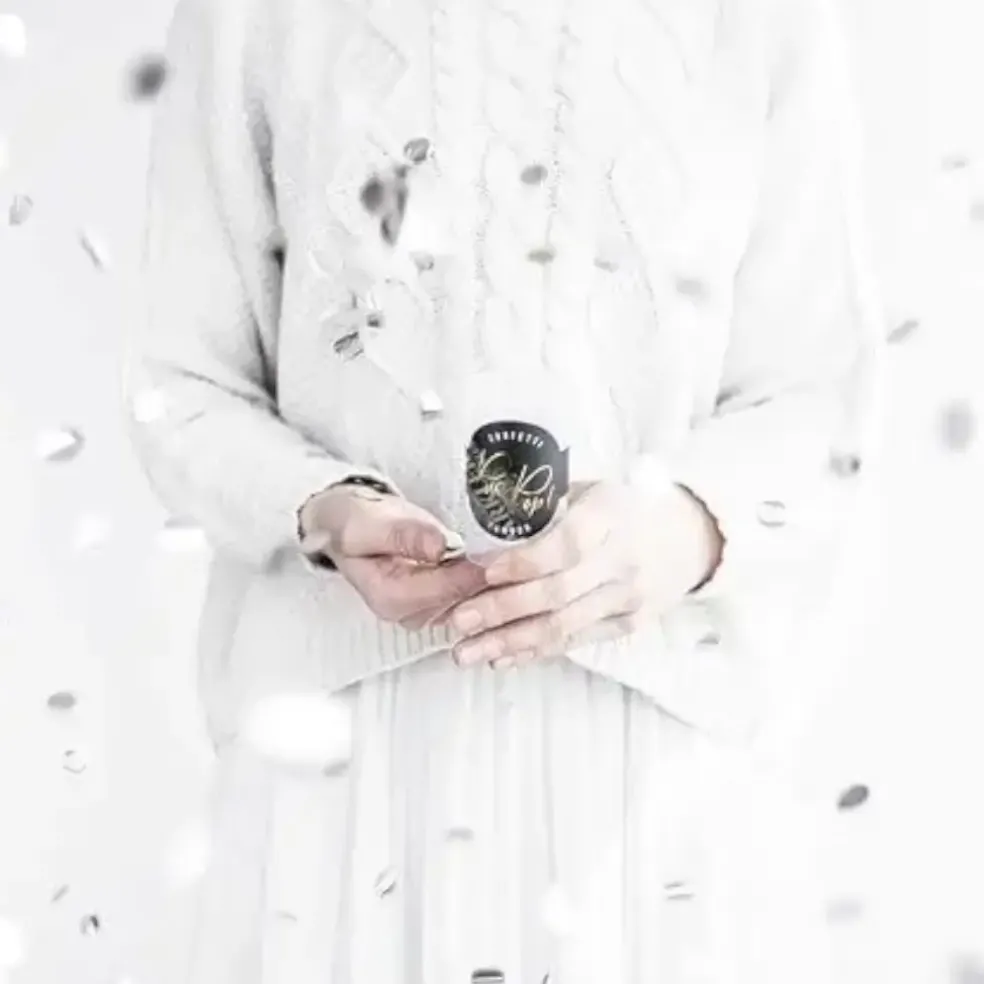 Confettis push pop argent