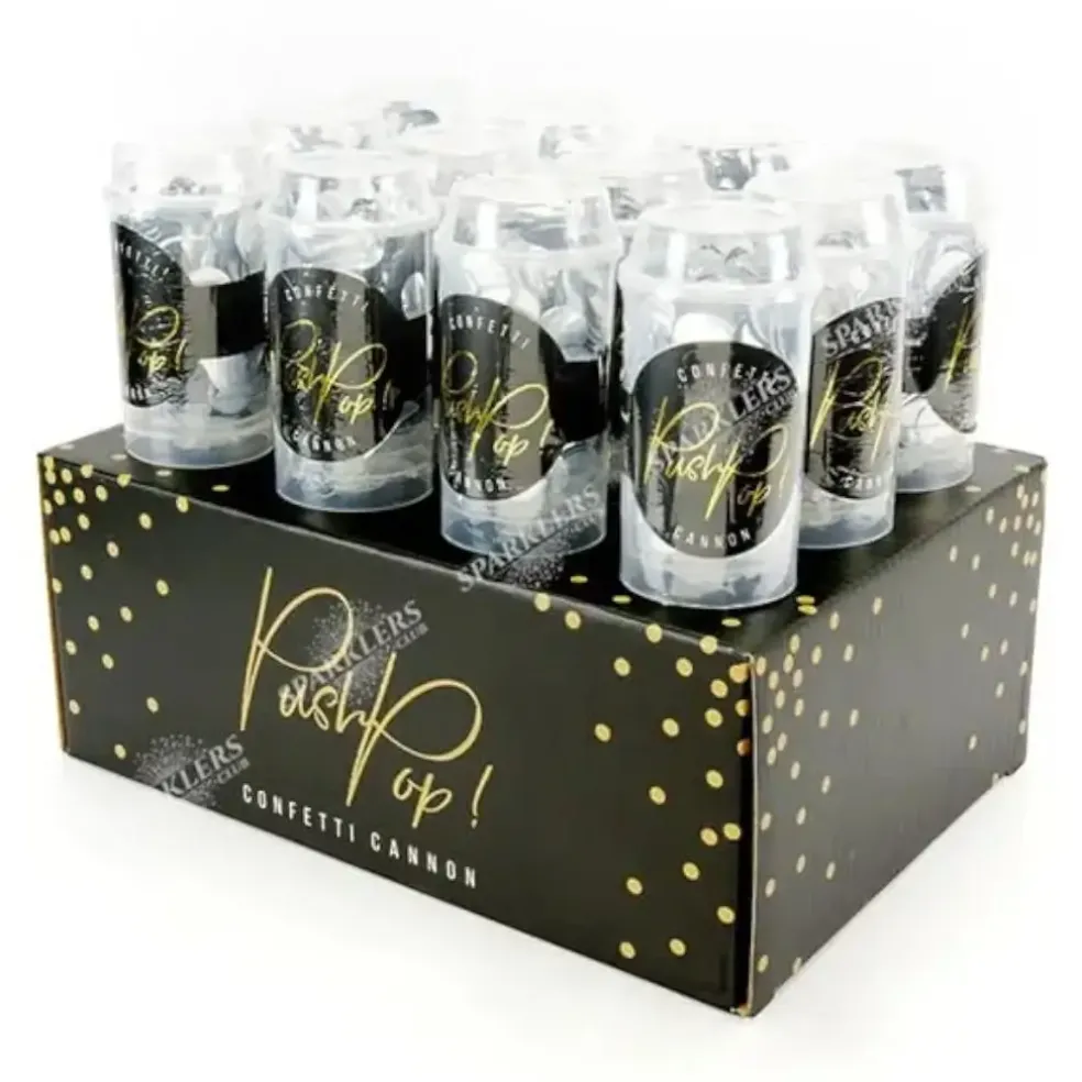 Confettis push pop argent