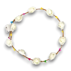 Couronne de Fleurs blanches Lumineuse (LED Blanches)
