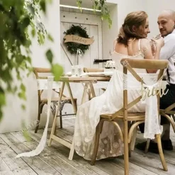 Déco chaise mariage Bride Groom, Or